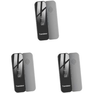 Tityvirnix 3 set Draagbare Smart Instant Real Time Voice Translator 72 Talen Grijs