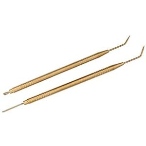 Lash Separator Tint Tool, RVS Comfortabele Grip Double Ended Wimper Lift Perm Tool Voorkomen Slip 2 Stuks voor Wimperverlenging (Goud)