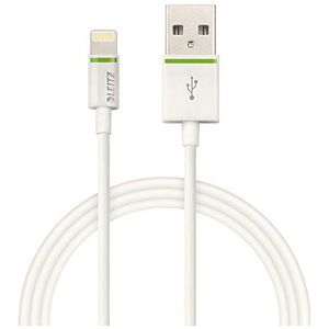 Leitz 62120001 kabel, Lightning naar USB, 1 m, Apple gecertificeerd - Wit