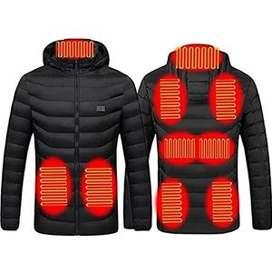 Verwarmde Jassen Voor Heren Dames Winter Elektrisch Verwarmde Jas Waterdicht Winddicht Verwarmde Jas Met 3 Temperatuur Verwarmende Jas Voor Buitenwerk (Color : Black, Size : 6XL)