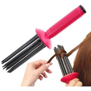 Haarkrullende rolkam - Air Volume Hair Roller Tool voor krullen, hitteloze borstel haardefiniërende borstel voor reizen, hotel, kapperszaak, studentenhuis