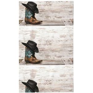 Cowboyhoed en laarzen 3 x 10 cm lente vakantie banner kleurrijke paastuin vlag decoratieve huis vlag banner met doorvoertules voor buiten binnen paasfeest decor (klassieke stijl)