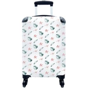 MuchoWow® Koffer - Flamingo - Natuur - Patroon - Past binnen 55x40x20 cm en 55x35x25 cm - Handbagage - Trolley - Fotokoffer - Cabin Size - Print