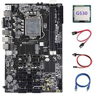 AMIUHOUN B75 12 PCIE ETH Mijnbouw Moederbord LGA1155 Moederbord+G530 CPU+SATA Kabel+RJ45 Netwerk Kabel+Schakelaar Kabel