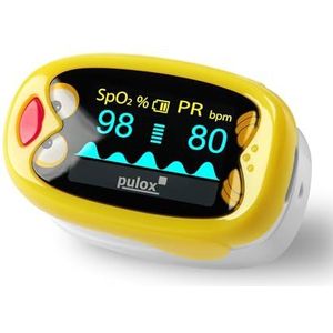 Pulox PO-210B - Pediatrische Pulsoximeter - Oplaadbare Vingeroxymeter voor SpO2- en Polsslagmeting bij Kinderen en Peuters