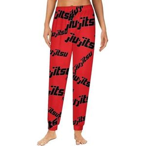 Jiu Jitsu Pyjama voor dames, loungebroek, elastische tailleband, nachtkleding, broekje, print