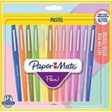 Fineliner Paper Mate Flair Pastel blister à 12 kleuren