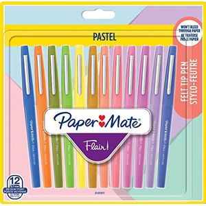 Fineliner Paper Mate Flair Pastel blister à 12 kleuren