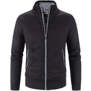Mens Volledige Zip Sweatshirt Vest Casual Lange Mouw Lichtgewicht Jas Mens Gebreide Vest Volledige Zip Dikke Trui Jas Stand Kraag Jumper Mens Gebreide Vest Dikke Trui Zip Up Vesten, B-Blauw, 3XL