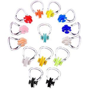 Hicarer Neusklemmen, 14 stuks, voor zwemmen, neusbescherming, voor zwemmen, 14 kleuren