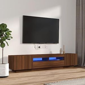 CBLDF 2 Stuk TV-kabinet Set met LED-verlichting Bruin Eiken Engineered Hout