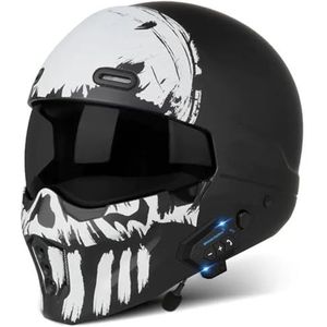 Motorfiets Flip Up Helm Met Dubbel Vizier Bluetooth Motorfiets Modulaire Helm DOT/ECE Goedgekeurde Full Face Flip Up Motorhelm Voor Mannen Vrouwen E,XXL/63-64CM