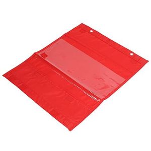 Duidelijke Zakkaart, 5 Rijen Polyester PVC Schema voor Eenmalig Gebruik Zakkaart Transparante Zakken voor Activiteiten voor Kinderen voor School (Rood)