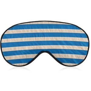 Witte en blauwe strepen slaapmasker, zacht en comfortabel nachtslaapmasker, gezichtsknuffelend, gewatteerde oogbedekking met verstelbare band voor diepe rust, reizen, ploegendienst