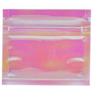 100 stuks platte folie ziplock zakjes badzout cosmetische tas roze helder mini dikke mylar hersluitbare(6.5x7.5cm)