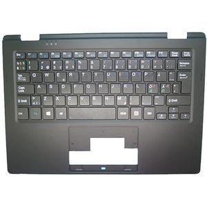 E2218T E2218 T PalmRest & toetsenbord voor MEDION voor AKOYA MD60200 Zwarte C-behuizing met Belgisch BE/Hongarije HU/Engelse gebruikersinterface/VK-toetsenbord(Nordic NE)
