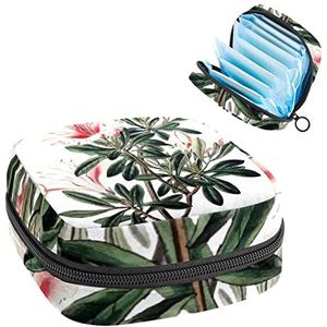 Periode Pouch Draagbare Tampon Opbergtas,Tampon Houder voor Portemonnee Vrouwelijke Product Organizer,Lente Bloem Bloemen, Meerkleurig, 4.7x6.6x6.6 in/12x17x17 cm