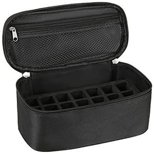 Lippenstift Organizer Tas Lipgloss Lippenbalsem Case Chapstick Houder Tas Make-up Artiest Lippenstift Tas Met Compartiment Reizen Cosmetische Tas (Zwart-21houder)