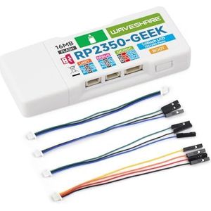 Waveshare RP2350-GEEK Development Board, Based On RP2350 Microcontroller, with 1.14inch 65K Color LCD, USB Debugging Downloader, with White Plastic Case