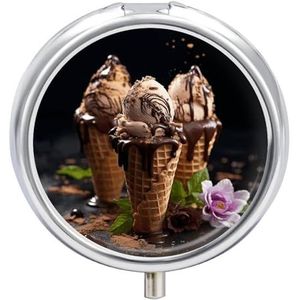 Sommige Chocolade Ballen Pillendoos Ronde Draagbare Pil Organizer Waterdichte Dagelijkse Vitamine Houder Dozen Creatieve 3 Compartiment Geneeskunde Pil Case voor Portemonnee Of Pocket