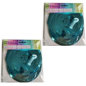 Herbruikbare Feestdecoratie Decoratieve Plastic Tabletten voor Feesten Kleurrijke Spiraal Set van 12 Verjaardagen Nieuwjaar Vieringen Dubbele Helix Lichtblauw