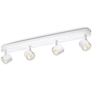 Philips Star opbouwspot 4-lichts - Wit - Dimbaar - Draaibare spots - Geïntegreerde LED-lampen - Metaal