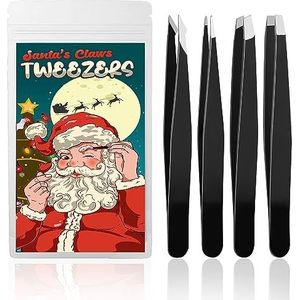 Set van 4 roestvrijstalen pincetten voor het verwijderen van gezichtshaar en het verwijderen van splinters
