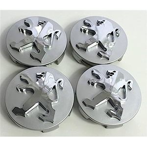 4 STUKS 60mm Naafdoppen voor Peugeot 106 107 206 207 306 307 506 507 108 208 308, Wielcentrum, Naafdop Covers Beschermers.