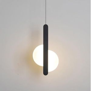 LANGDU Moderne ophanging zwarte kroonluchter dimbare LED cirkel hanglamp verstelbare lineaire hangende plafondlamp witte industriële lange verlichtingsarmatuur for keukeneiland studeerkamer woonkamer