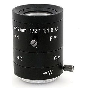 Zoomlens, varifocale lens, HD 5MP Zoom 6-12mm C-Mount industriële lens zonder vervorming industriële cameralens voor industriële videoIndustriële video