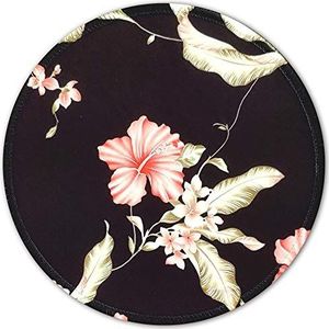 BOSOBO Mouse Pad for Women and Girls, Small Flowers Mouse Pad, Round Custom Mousepad with Design, Pretty Mouse Mat for Office Gaming Computer Laptop, Stitched Edges, Enhanced Thickness, 7.8 x 7.8 Inch