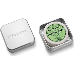 Störtebekker® Premium scheerzeep & zeepblikjes set - zeepdoos aluminium incl. variërende scheerzeep - veganistische handgemaakte (Aloe Vera)