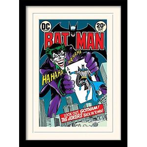 1art1 Batman Poster Joker's Back In Town Ingelijste Foto Met Passepartout | Muur Foto's | In Een Fotolijstje 40x30 cm