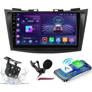 Android 14 Autoradio Navi voor S-uzuki Swift 2011-2015 9 ""Screenradio met draadloze carplay Android Auto GPS Navigatieondersteuning Bluetooth 5.0 HIFI FM 5G-WiFi SWC MIC-camera,M200s
