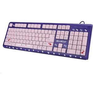 Bedraad Ultradun USB Toetsenbord - Cute Cartoon Design, Plug en Play, Ergonomisch, Waterdicht voor PC, Laptop, Desktopcomputer - Roze/Zwart/Paars (Purper)