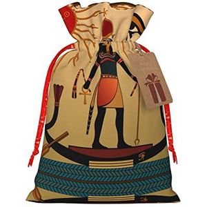 Zon Oude Egyptische Tijdloze Genade Kerst Gift Tassen, Grote Maat Kerst Zakken Voor Geschenken Party Gunsten, Xmas Gift Tassen, Vakantie Tas