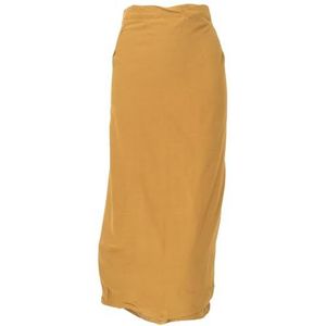 GURU SHOP Lange wikkelrok, strandrok, zomerrok - kaneelrood, dames, synthetisch, curry, Eén Maat