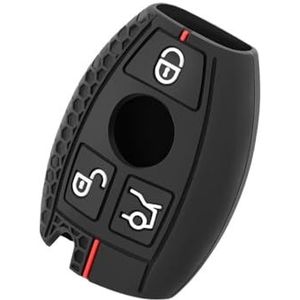 Sleutelbehuizing houder 2/3 Knoppen Cover Voor CLS CLA GL R SLK Voor AMG A B C S Siliconen Auto Afstandsbediening Sleutelhanger Case Beschermende Shell Sleutelbehuizing(3 Buttons)
