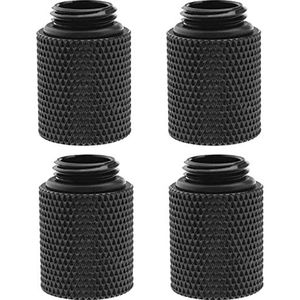 YINETTECH 4 stks G1/4 Zwart Waterkoeling Extension Adapter 20mm Messing met O-ring Rubber Extended Plat voor Computer Waterkoeling Systeem