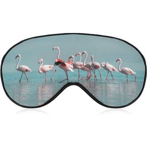 Wild Bird Roze Afrikaanse flamingo slaapmasker met verstelbare riem, comfortabel zacht oogmasker, slaaphulp, lichtblokkerende oogmaskers