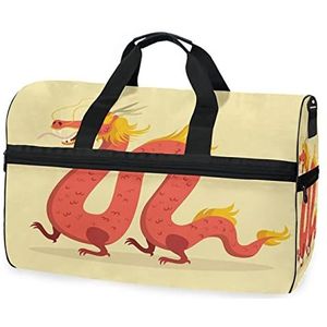 Baby China Red Dragon Sport Swim Gym Bag met Schoenen Compartiment Weekender Duffel Reistassen Handtas voor Vrouwen Meisjes Mannen