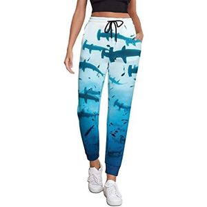 Hammerhead Shark Sportbroek voor dames, joggingbroek, loungebroek met zak