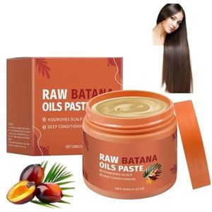 Ruwe Batana-oliepasta, ruwe Batana-oliepasta voor haargroei, haarmasker voor droog, beschadigd haar, voorkomt haaruitval voor dikker, sterker en gezonder haar (1 stuk)