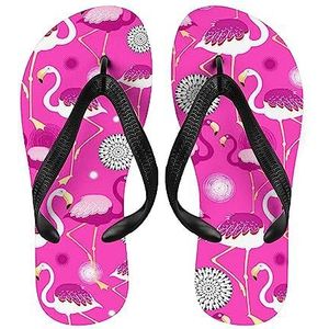 Heldere Roze Flamingo's Volwassen Flip-Flop Voor Mannen Vrouwen Strand Sandalen Casual Slippers Slippers Slippers Douche Schoenen