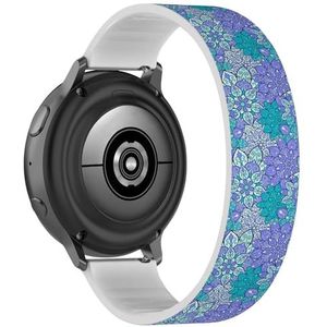 RYANUKA Solo Loop Strap compatibel met Samsung Galaxy Watch 6 / Classic, Galaxy Watch 5 / PRO, Galaxy Watch 4 Classic (Mandala Printing On) Stretchy Siliconen Band Strap Accessoire, Siliconen, Geen