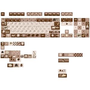 PLCPDM Keycaps Koffie Bruin Thema 131Keys Aanpassing Set Voor Mechanische Toetsenborden Schakelaars Keycap Set