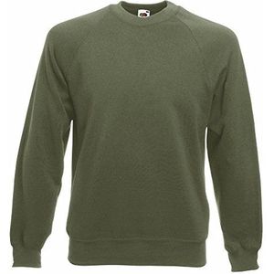 Fruit of the Loom Raglan Classic Sweater voor heren, Groen (Classic Olive), L