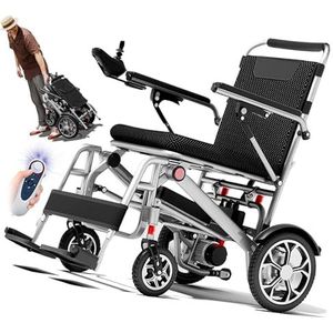 ZQHQKJ Opvouwbare elektrische rolstoel voor senioren, ultralicht (14,9 kg) met 400 W motor, 25-50 km bereik en Li-batterij, draagvermogen 150 kg, afstandsbediening, ideaal voor reizen, woning,
