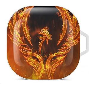 Fire Phoenix Oortelefoon Hoesje Compatibel met Galaxy Buds/Buds Pro Schokbestendig Hoofdtelefoon Case Cover Wit-Stijl