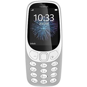 Nokia 3310 2G mobiele telefoon (2,4 inch kleurendisplay, 2 MP camera, bluetooth, radio, MP3-speler, single sim) grijs